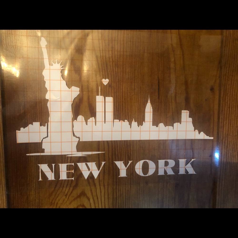 NY Skyline Vinyl Decal. Twin Towers